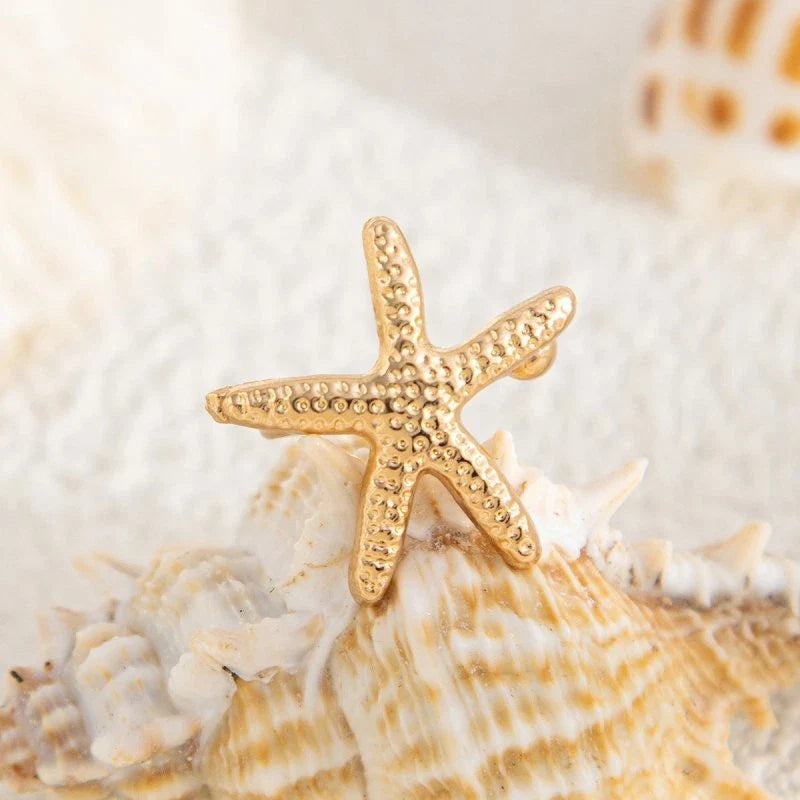 Fashion Starfish Flower Sun Moon Nails Bone Earrings Clip Women Jewelry Gift New