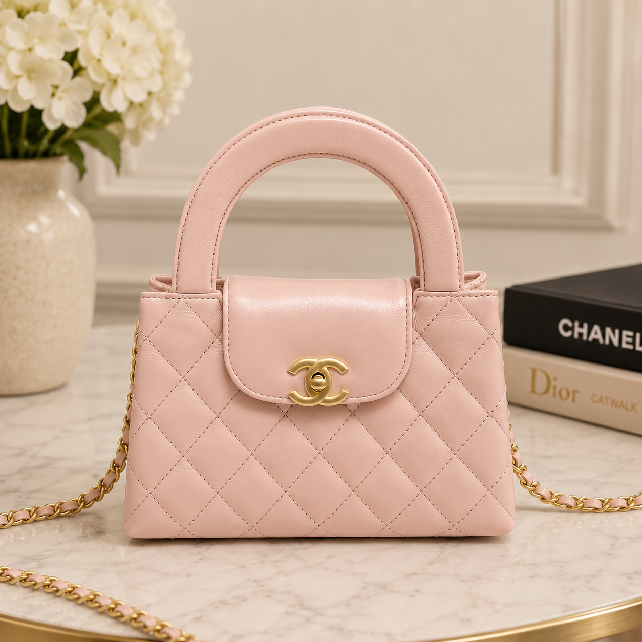 CHANEL Kelly Mini Shopping Pink Shiny