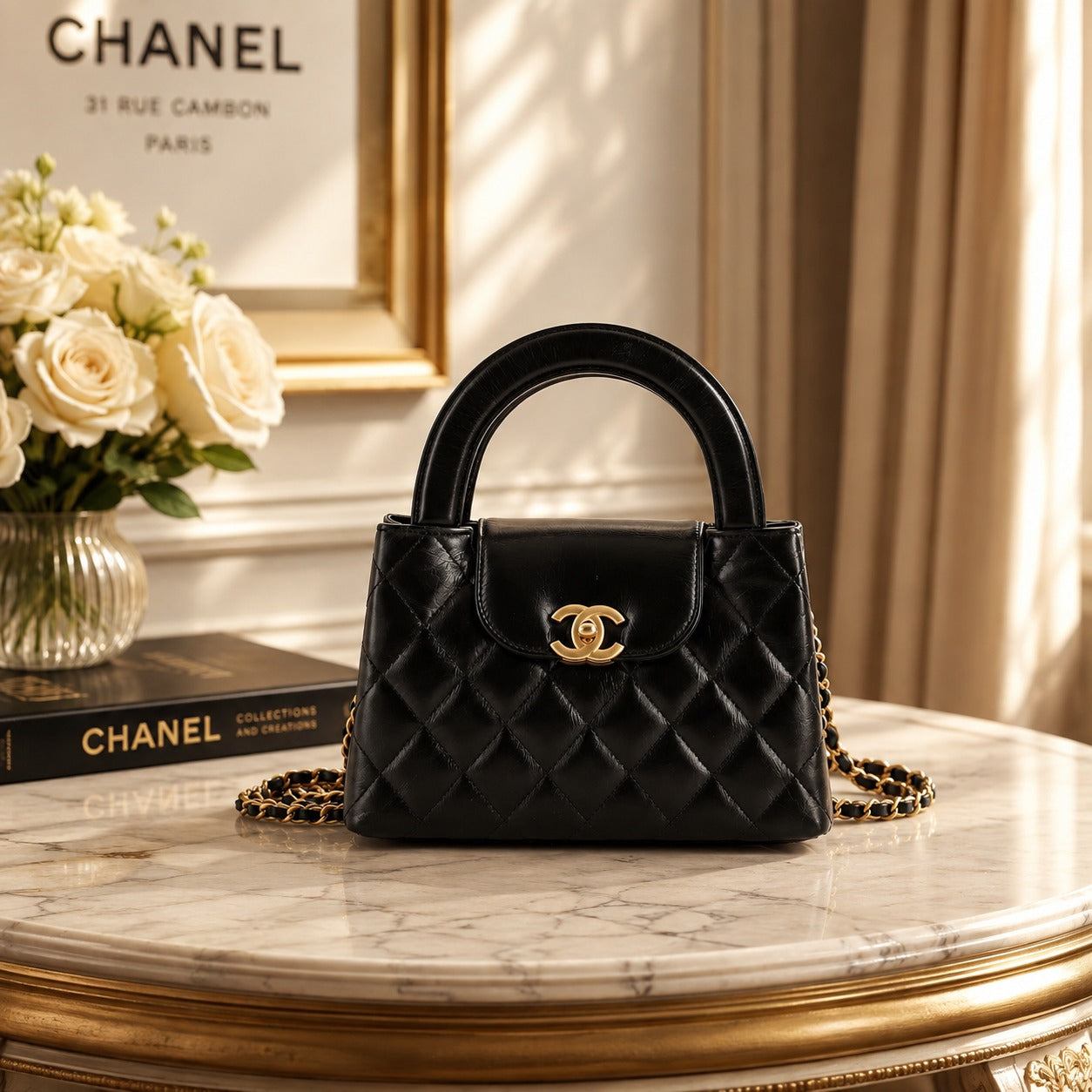 CHANEL Kelly Shoulder Cross Bag Mini Women's 7.4x2.7x5 in