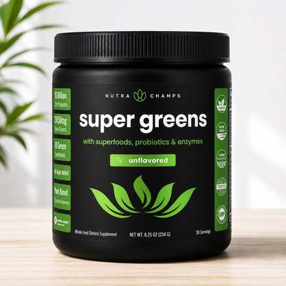 Super Greens With Superfoods, Probiotics & Enzymes, Unflavored, 8.25 oz (234 g)