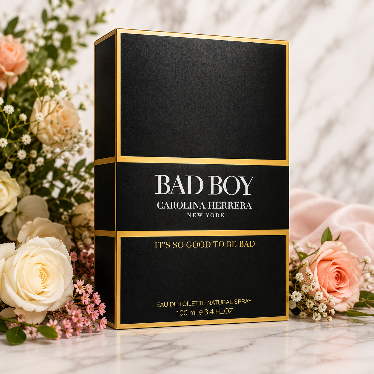 Carolina Herrera Bad Boy Eau de Toilette Cologne for Men, 3.4 oz Spray