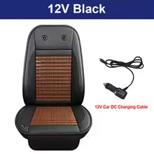 12V/24V Car Bamboo Cooling Seat Cover With 2 Fan 12V Summer Bamboo Fast Ventilated Seat Pad Cushion Backrest & Cushion Optional