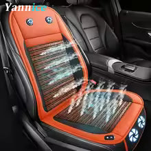 12V/24V Car Bamboo Cooling Seat Cover With 2 Fan 12V Summer Bamboo Fast Ventilated Seat Pad Cushion Backrest & Cushion Optional