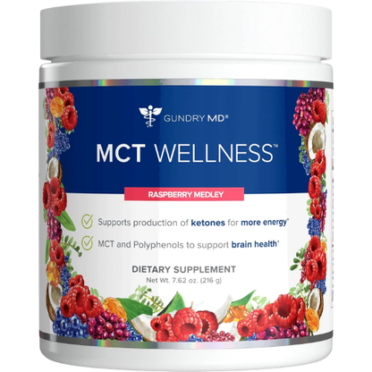MCT Wellness Powder for Energy, Ketone Production & Brain Support | Raspberry Medley Metabolic Health Supplement