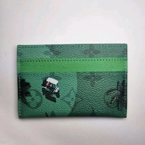 Louis Vuitton Golf Double Card Holder Green Monogram