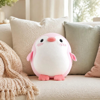 Soft Pink Plush Penguin Toy | Cozy Stuffed Animal Companion (20cm, 28cm)