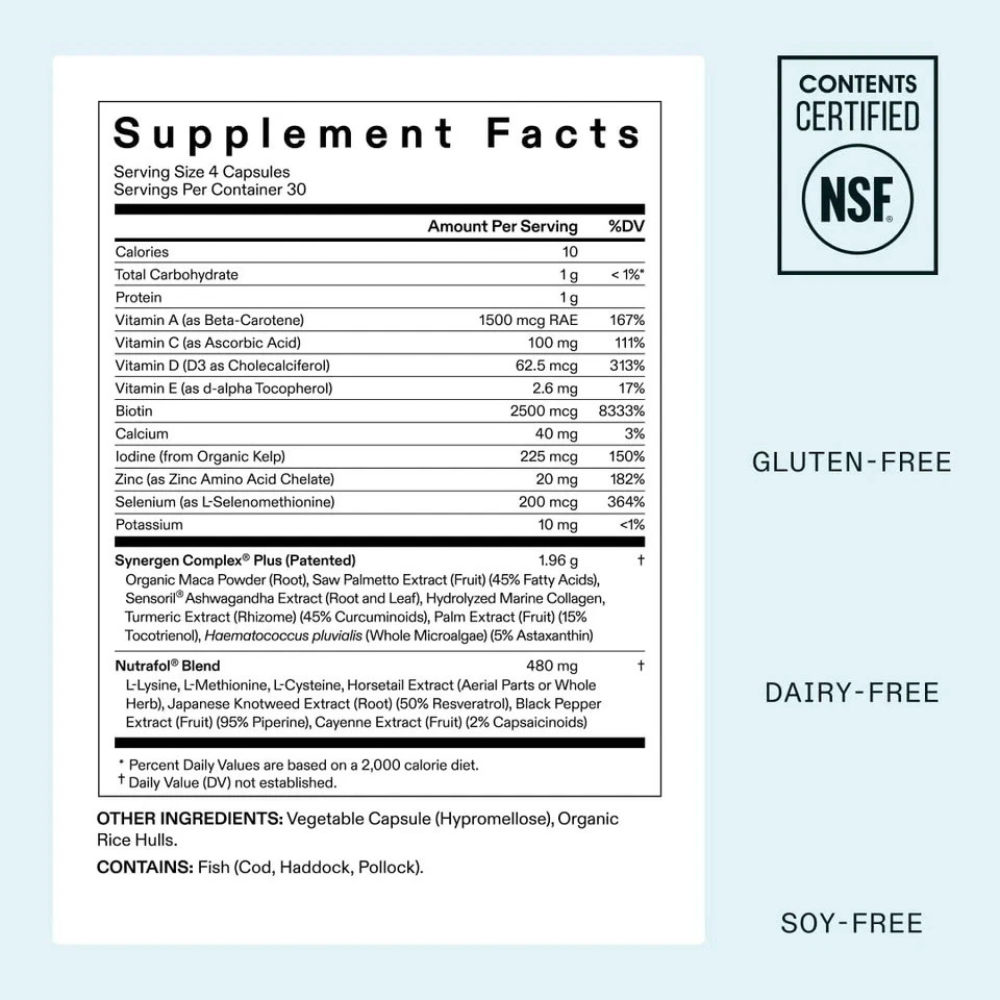 Nutrafol Women's Balance Hair Growth Supplement 120 Count,