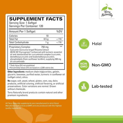 Curcumin Turmeric Extract Supplement for Joint Comfort, Inflammation Support & Antioxidant Wellness | Superior Absorption Softgels (120 Count, 750mg)