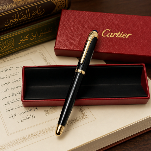 Cartier Black Gold Composite Executive Rollerball Pen Rare AD VIP Gift