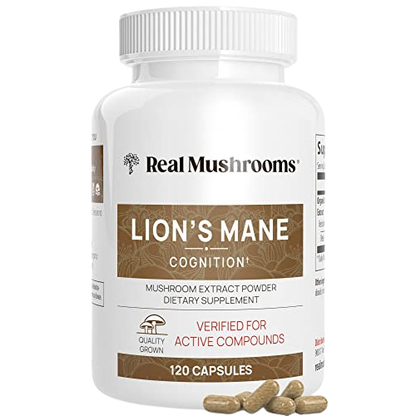 Organic Lion’s Mane Mushroom Supplement for Memory, Focus & Cognitive Support | Natural Mushroom Capsules (120 Count)