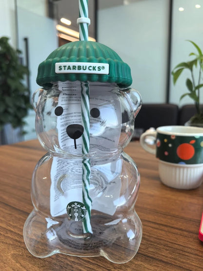 Glass Starbucks Bearista Bear Cold Cup Holiday Limited Edition New