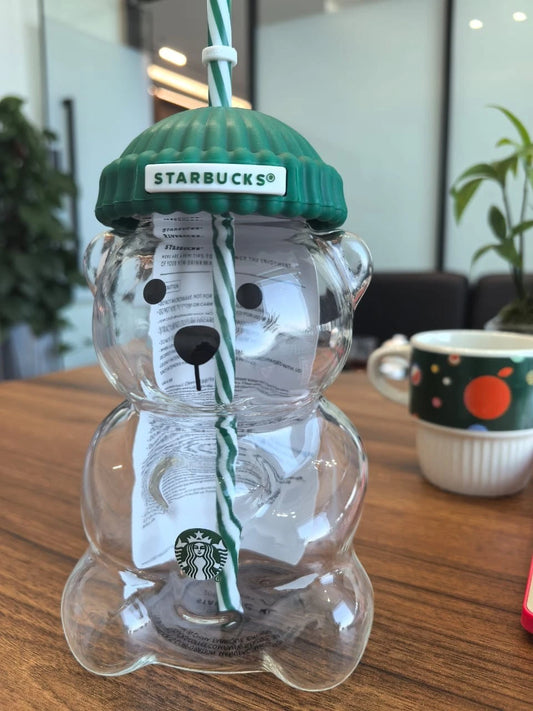 Glass Starbucks Bearista Bear Cold Cup Holiday Limited Edition New
