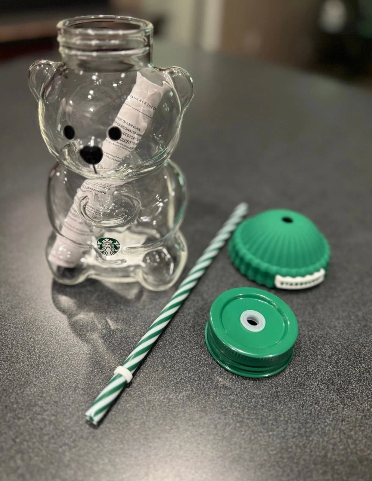 Glass Starbucks Bearista Bear Cold Cup Holiday Limited Edition New