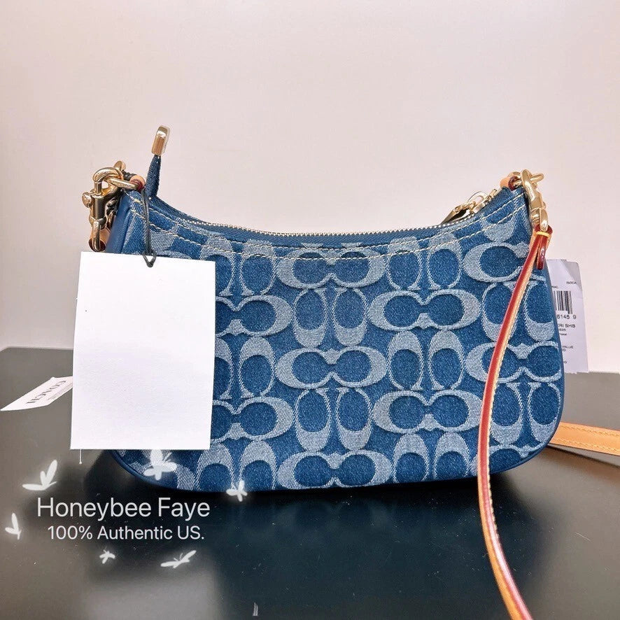 NWT Coach Teri Shoulder Bag In Signature Denim CAF82/CAK35
